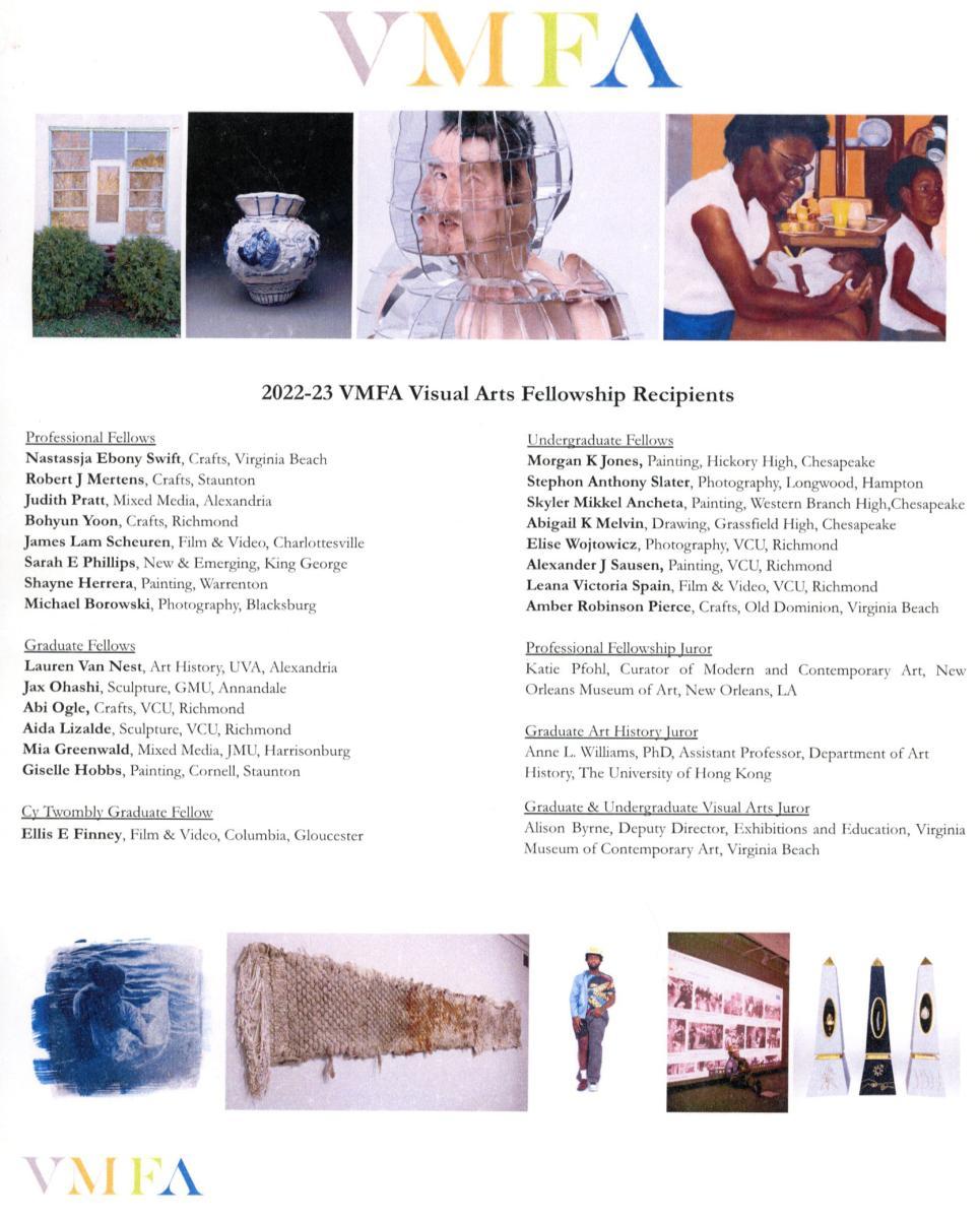 James Scheuren (Film & Video) and Lauren Van Nest (Ph.D Candidate) are 2022-23 VMFA Visual Arts Fellows