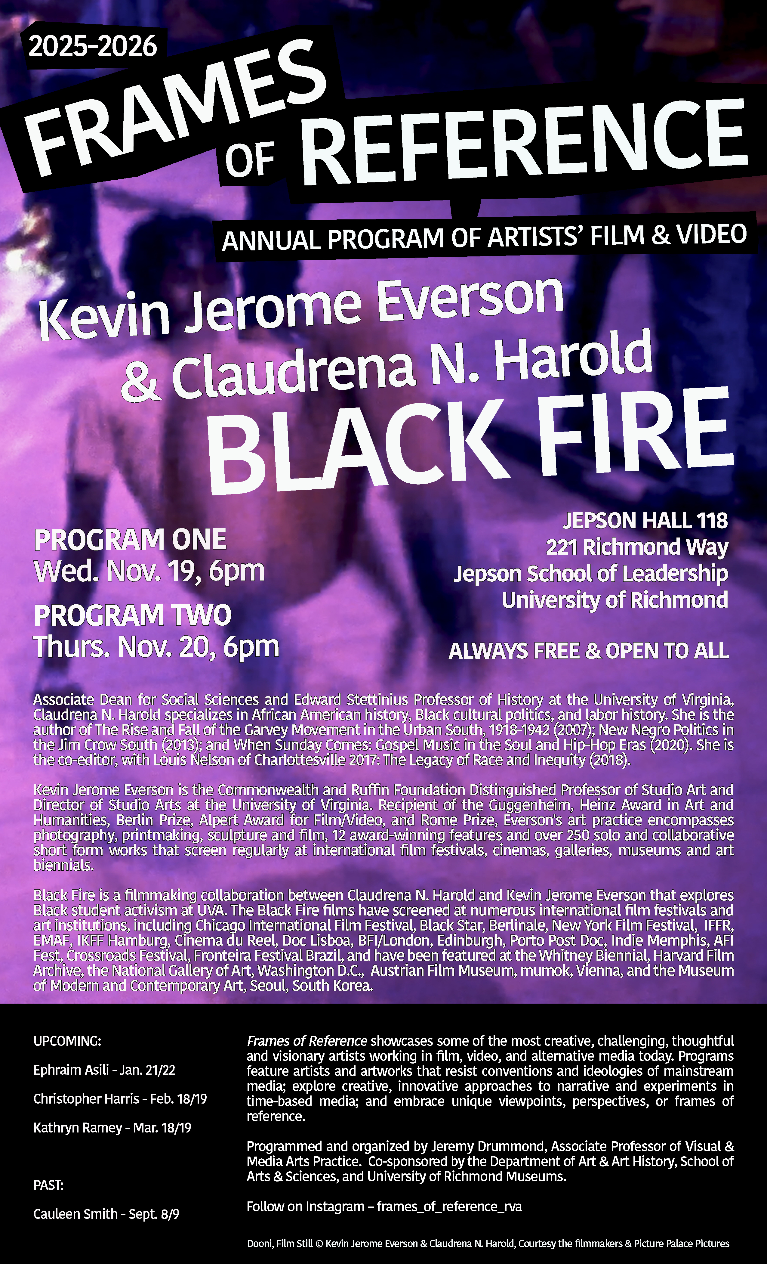 Poster that says Black Fire 