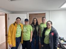 Five people in matching t-shirts. A veritable who's-who of hooligans