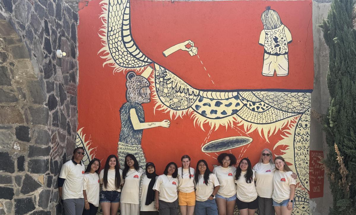 UVA in Mexico Summer 2025 cohort in front of completed mural